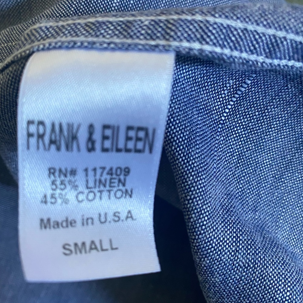 Frank & Eileen shirt, Eileen style, Navy Cotton Linen. - Picture 2 of 4
